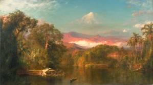 A small hut by a river